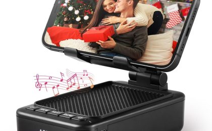 The Ultimate Cell Phone Stand: Gift the Perfect Combo of Bluetooth Speaker & LED Light!