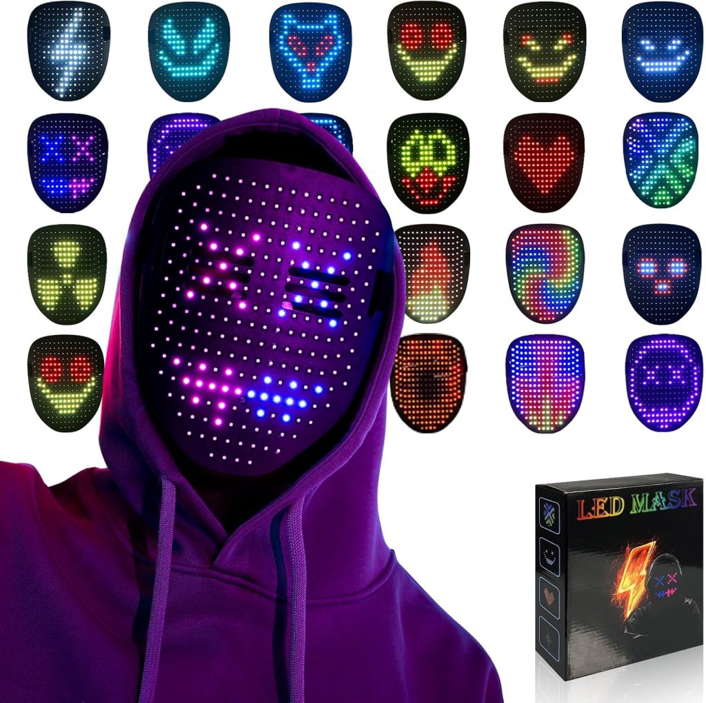 Illuminate Your Costume: The Ultimate LED Gesture-Sensing Mask for Every Occasion!