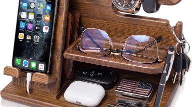Stylish Simplicity: TESLYAR Wood Phone Docking Station Review for Every Man's Space