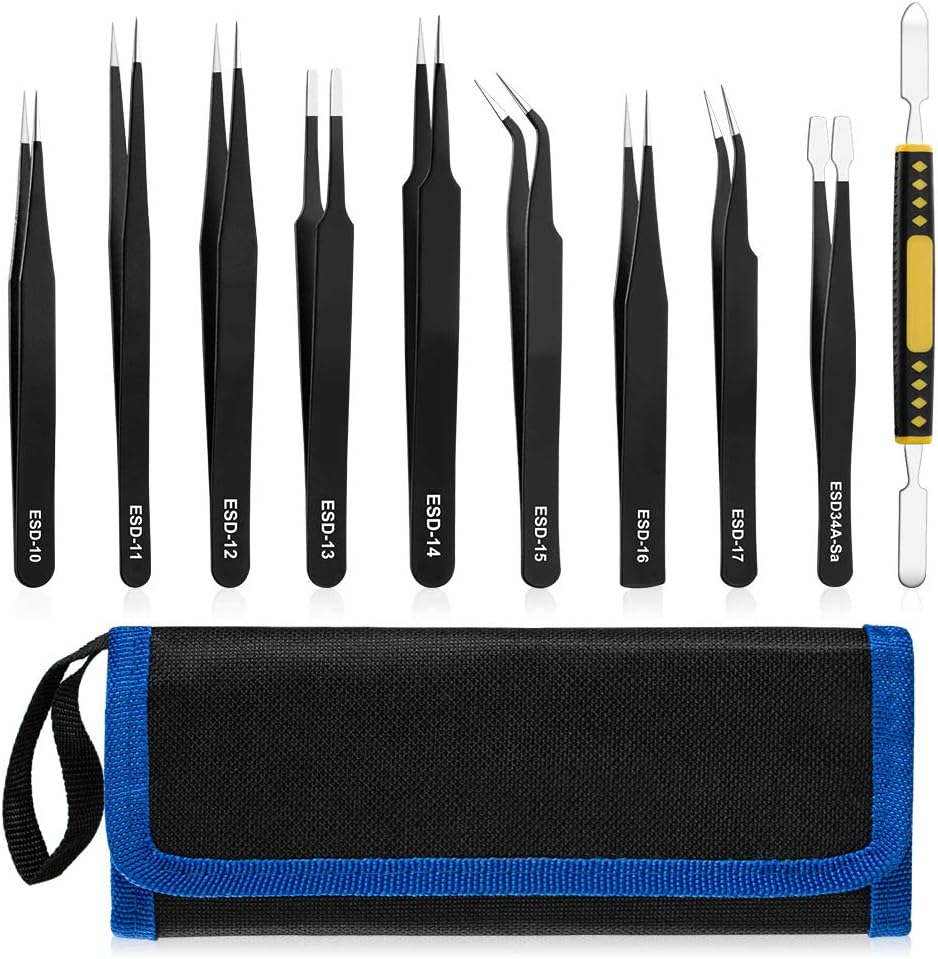 Precision at Your Fingertips: Review of the 10 PCS Anti-Static Tweezers Set