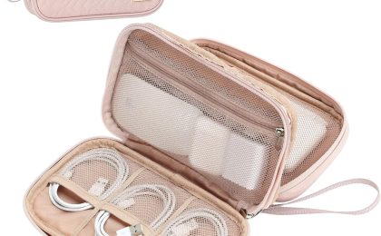 Stay Organized On-the-Go: NISHEL Pink Travel Cord Organizer Review